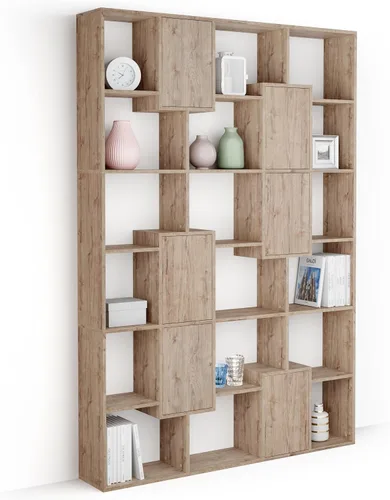 Miniatura 10 de Mobili Fiver, Iacopo XS Estantería con puertas de panel (63.31 x 31.5 pulgadas), color negro Ashwood, Made in Italy
