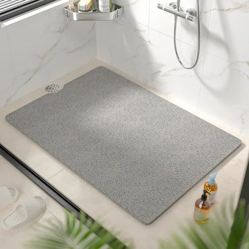Miniatura 9 de HITSLAM Tapete de ducha antideslizante, tapete de bañera antideslizante de 24 x 24 pulgadas con drenaje, tapete de baño de ducha de PVC suave