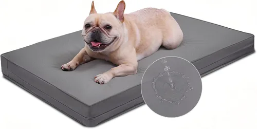 Miniatura 11 de Vonabem Cama Grande para Perro Impermeable Lavable Almohadilla XL para Jaula de 42 pulgadas, Camas para Mascotas de Cuero Duradero para Exteriores