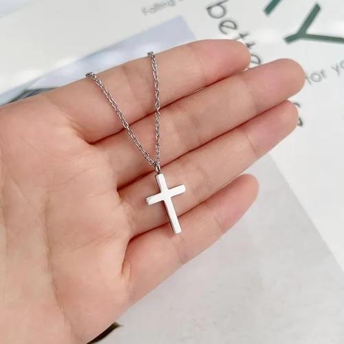Miniatura 7 de Joxevyia Collar de cruz para mujer, collar de cruz de circonita cúbica de oro de 14 quilates para niñas, elegante colgante de cruz de cristal