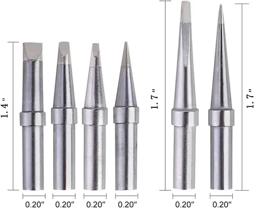 Miniatura 3 de 6 puntas de soldadura para soldador Weller ET, puntas de repuesto para WES51/50, WESD51, PES51/50, WE1010NA WCC100 LR21 ET Tip Series (6PCS-01)