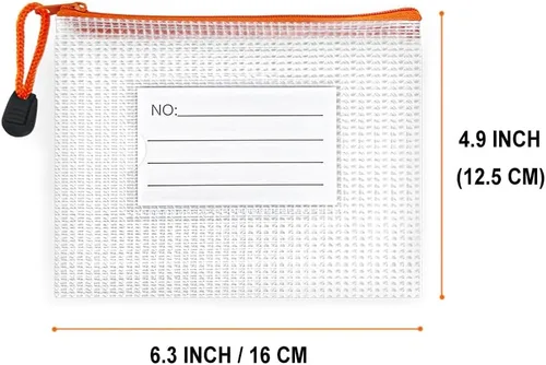 Miniatura 2 de Bopart 24 piezas Pequeña Bolsa de Malla con Cremallera 6.3x4.9 Pulgadas Bolsas de Malla con Cremallera Impermeables con Bolsillo para Etiquetas