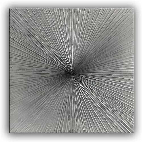 Miniatura 14 de YaSheng Art - Arte abstracto 3D pinturas al óleo sobre lienzo, textura de color gris plateado, arte abstracto moderno para decoración del hogar
