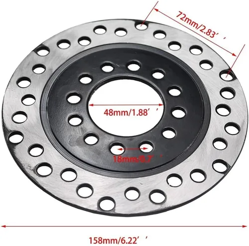 Miniatura 3 de PRO BAT Kit de freno hidráulico trasero para Go Kart con cilindro maestro, pinza, pastilla de freno + rotor de disco para carritos de golf ATV Rojo