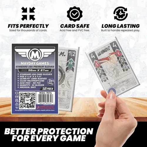 Miniatura 5 de Mayday Games MDG-7076 - Fundas para tarjetas de alta calidad estándar de EE. UU., fundas transparentes para juegos de mesa y tarjetas fotográficas
