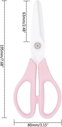 Miniatura 7 de 8 pulgadas Zirconia Cerámica Portátil Bebés Herramientas de mano PP Mango Complementario Niños Tijeras Complementarias Cocina Tijeras Cocina Tijeras