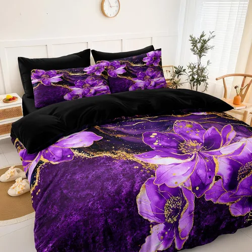 Miniatura 10 de Juego de edredón de sol y luna negro, juego de ropa de cama boho, ropa de cama de galaxia celestial y espacio estrellado, edredón mandala exótico
