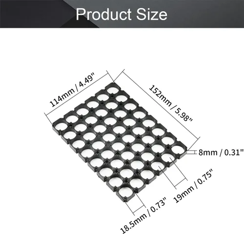 Miniatura 2 de Fielect 10 unids 6x8 Celda espaciador 18650 soporte de batería de litio para paquete de batería DIY 0.728 in diámetro del agujero