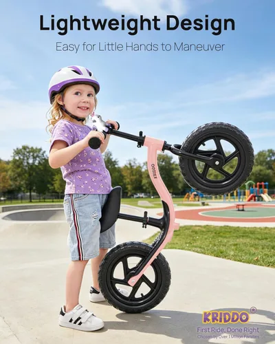 Miniatura 7 de KRIDDO Bicicleta de Equilibrio para Niños Pequeños de 2 Años, Edad de 24 Meses a 5 Años, Bicicleta de Empuje Interactiva de Aprendizaje Temprano
