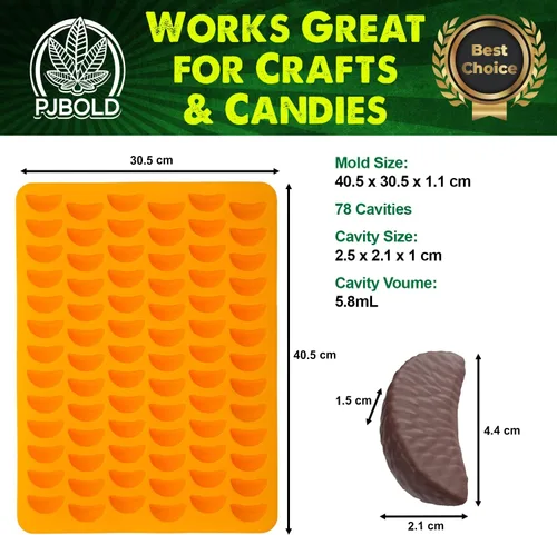Miniatura 2 de Molde de silicona para dulces en forma de rodaja de naranja mandarina - media hoja