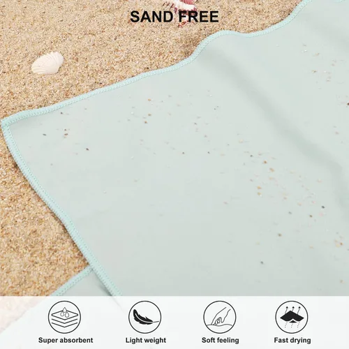 Miniatura 5 de Toalla de microfibra Rainleaf perfecta para viajes y gimnasio y camping. Secado rápido - Super absorbente - Ultra compacta - Liviana. Adecuada