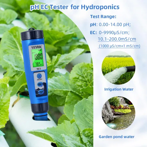 Miniatura 6 de YINMIK Medidor de pH y Sal 5 en 1 pH TDS EC Probador de Salinidad para Piscina Spa Acuario Hidropónico Agua Salada Probador Digital de pH y PPM
