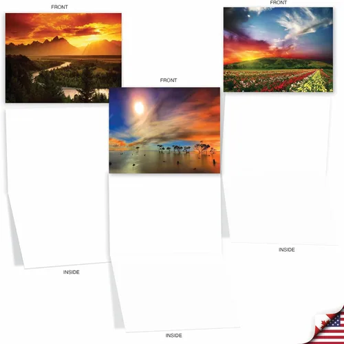 Miniatura 4 de The Best Card Company - Caja de 10 tarjetas para todas las ocasiones en blanco (4 x 5.12 pulgadas) - Tarjetas de paisaje panorámico surtidas