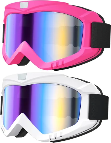 Gafas de motocross para motocicleta, paquete de 2 unidades, ATV, esquí, resistentes al viento, para adultos, hombres, mujeres, jóvenes