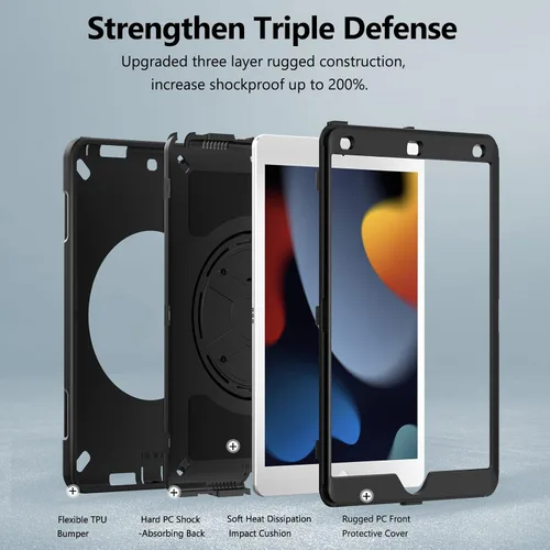 Miniatura 8 de Miesherk Funda para iPad 10.2 9ª generación 2021: cubierta resistente a prueba de golpes de grado militar para iPad de 10.2 pulgadas 2021 - Soporte