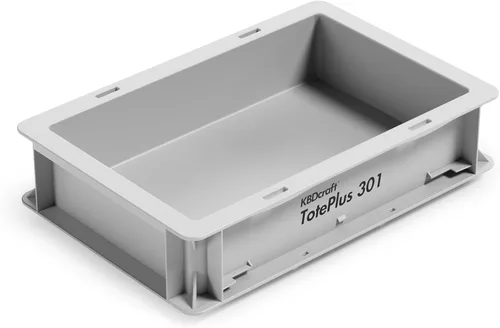 KBDcraft Contenedor de almacenamiento apilable - Caja organizadora de plástico resistente y bandeja con paredes rectas, pequeños contenedores de Gris