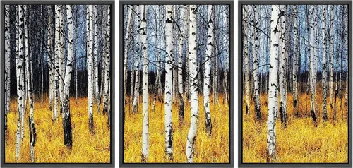 Miniatura 94 de wall26 Lienzo enmarcado para pared, juego de arte con trazos de pintura roja y naranja vibrante, paisaje, formas abstractas, ilustraciones, arte