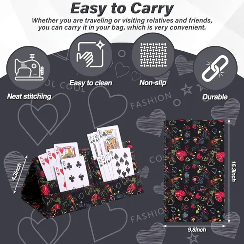 Miniatura 3 de SeptCity Soportes de Cartas para Jugar Cartas, Estilo Amor Soporte Plegable de Cartas Manos Libres para Bingo Canasta 5 Crowns Póker UNO Accesorio
