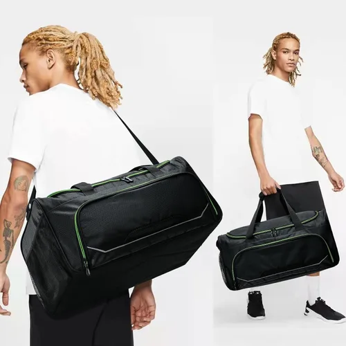 Miniatura 2 de Uarition Bolsa de gimnasio para hombre, 21 pulgadas, grande, para viajes y deportes, VerdeNegro, Bolsa de gimnasio para hombre