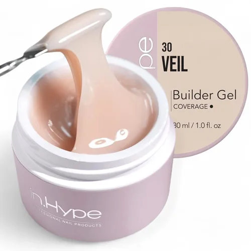 Miniatura 5 de IN.HYPE Gel duro profesional UV/LED para extensión de uñas, fortalecimiento, superposiciones de lima (lechoso #1)