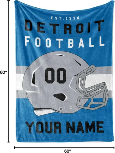 Miniatura 223 de Manta personalizada para fanáticos del fútbol americano – Se envía al día siguiente – Hecha en Estados Unidos – Manta de vellón personalizada