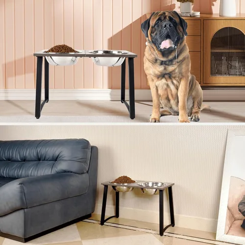 Miniatura 7 de ADENGL - Cuencos elevados para perros para perros extra grandes y grandes, soporte elevado de 40,6 cm de altura con 2 cuencos de acero inoxidable