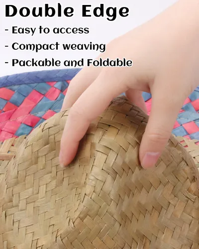 Miniatura 3 de DUNCHATY Auténtico sombrero de paja mexicana con ribete de serape, sombrero de disfraz para adultos para fiesta del Cinco de Mayo