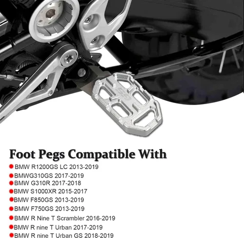 Miniatura 3 de LKV R1200GS Estriberas para Motocicleta Reposapiés Extendido Reemplazo de Pedal para BMW G310GS S1000XR F850GS F750GS R Nine T Scrambler T Urban