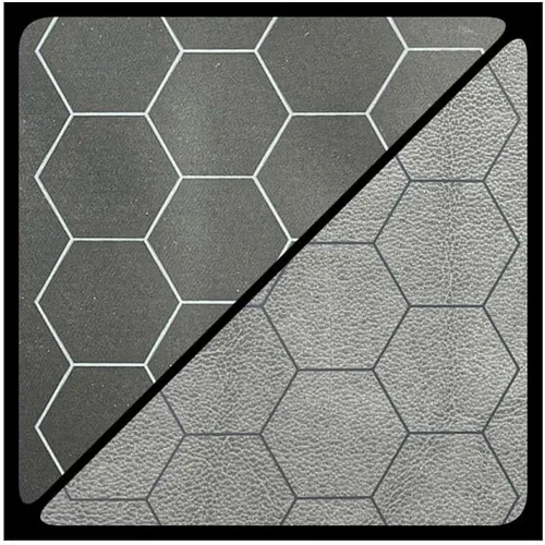 Chessex Alfombra de juego – Mat: 1" Hex 2 caras Negro/Gris Alfombra de batalla de dos colores – Suave y resistente – Compatible con juegos de rol de
