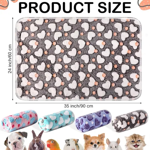 Miniatura 2 de Reginary 4 mantas impermeables de conejillo de indias, lavables, de forro polar para animales pequeños, absorbentes, para jaula de conejillo