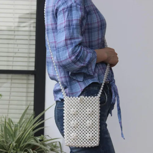 Miniatura 4 de LETODE Bolso de mano de lujo con borlas para mujer, bolso de mano de imitación para boda