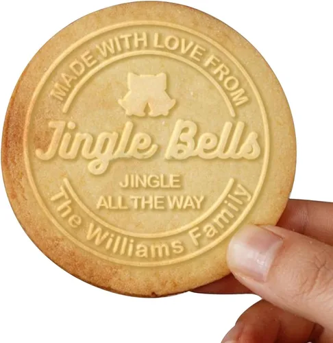 Miniatura 16 de Sello de galletas de Navidad personalizable 2025 con nombre de familia, sorpresa navideña para entusiastas de la repostería (diseño A)