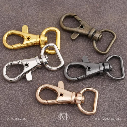 Miniatura 6 de 20 ganchos giratorios de pinza de langosta para hacer bolsos, clip de cordón de macramé CSPS (5/8 pulgadas, plateado)