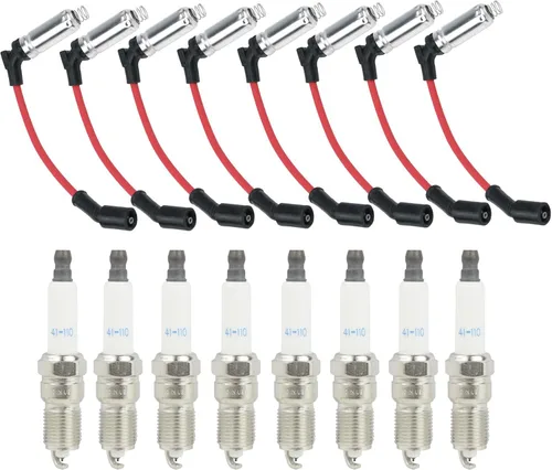 41-110 Bujías de iridio y cables de bujía M8-48322 para 5.3 6.0L 6.2L Chev-y GM-C Silve-rado Subu-rban Avalan-che Cadi-llac Escal-ade Yu-kon Sierra