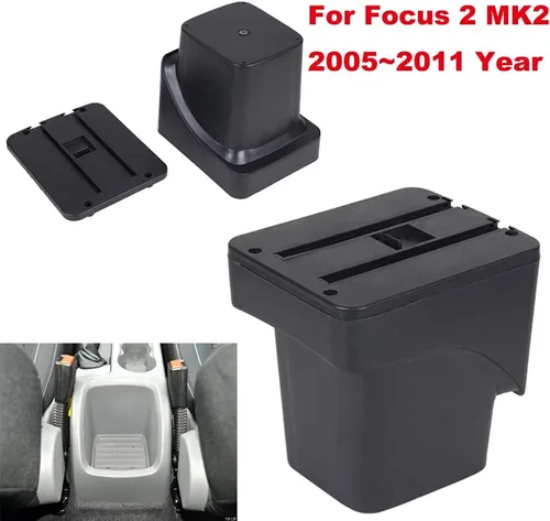 Miniatura 2 de Caja de cuero para reposabrazos de consola central de automóvil de repuesto para Ford Focus 2 MK2 2007 2008 2009 2010 2011 caja de almacenamiento