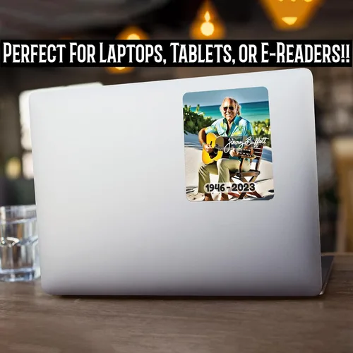 Miniatura 5 de RIP Jimmy Buffett - Adhesivo adhesivo para automóviles, camiones, ventanas, parachoques, portátiles, tazas, paredes, 5.5 x 4.5 pulgadas