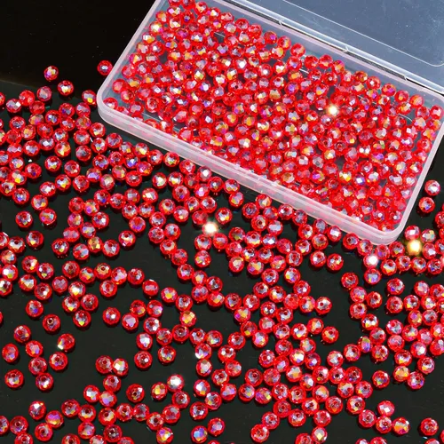 Miniatura 23 de 800 cuentas redondas de cristal de 0.236/0.396/0.394 pulgadas para joyas de bricolaje, ideales para pulseras, collares, colgantes y proyectos