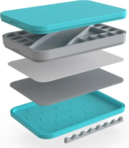 Miniatura 10 de WetNDri Paleta húmeda para pintura en miniatura. Paleta húmeda para pinturas acrílicas, kit de iniciación de 100 hojas y 2 esponjas