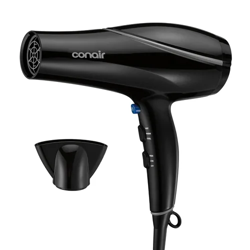 Conair Secador de pelo Style & Shine Natural Crystal Collection, secador de 1875 W, 3 ajustes de temperatura, 2 velocidades, secador con boquilla