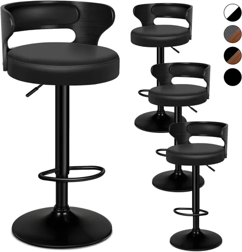 Miniatura 12 de ALFORDSON Juego de 2 taburetes de bar, taburetes de bar giratorios de altura ajustable para encimera de cocina, modernas sillas de bar tapizadas