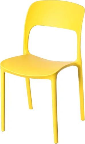 Miniatura 17 de Fabulaxe Silla de comedor moderna de plástico para exteriores con respaldo curvado abierto, juego de 2 unidades Juego de 2 rojo