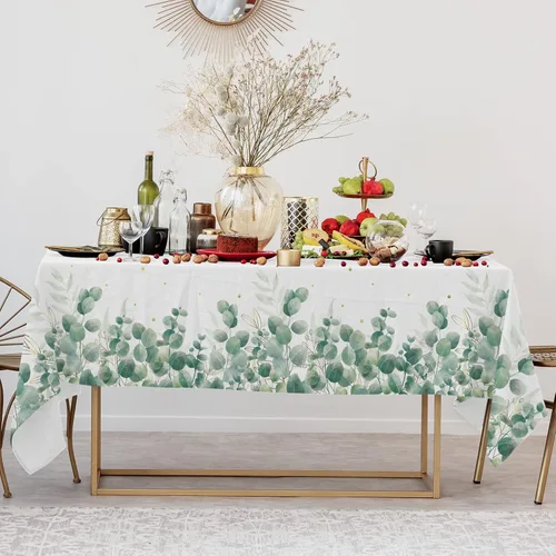 Miniatura 6 de Sage Greenery - Suministros de fiesta de baby shower, platos de papel desechables, servilletas, tazas y mantel para decoraciones de fiesta bohemia