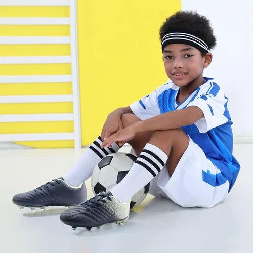 Miniatura 2 de Brooman - Zapatos deportivos con tacos para niños y niñas, zapatos de fútbol para usar al aire libre