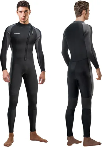 Trajes de neopreno para hombres y mujeres, pecho trasero con cremallera frontal, 0.157 pulgadas (3/0.079 in), trajes húmedos de cuerpo completo para
