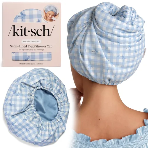 Miniatura 13 de Gorra de ducha Kitsch Luxe, reutilizable e impermeable, resistente al moho, forrada y acondicionada