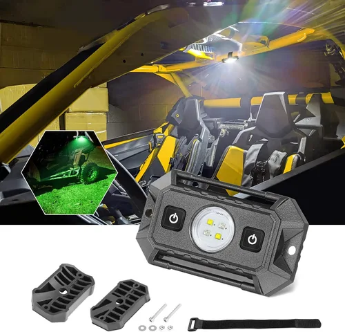 Miniatura 7 de Luz de cúpula UTV alimentada por baterías, montaje en barra enrollable, luz interior LED, luces de persecución, luces de mapa para UTV SXS Polaris