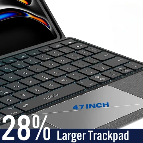 Miniatura 5 de WIWU Funda para iPad de 9ª/8ª/7ª generación con teclado, funda desmontable con soporte vertical, para Air 3rd, iPad Pro 10.5 pulgadas, trackpad