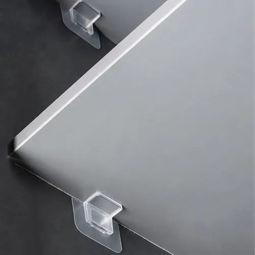 Miniatura 2 de AccEncyc 12 clavijas de soporte para estantes sin perforaciones, autoadhesivas, clips para estantes sin taladro, soportes para estantes para 1