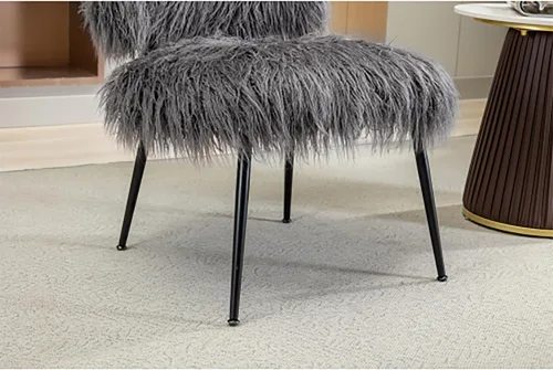 Miniatura 6 de Silla decorativa Saucer con butacas otomanas para Sala Modernas, silla de ocio para sala de estar, silla auxiliar con piel artificial larga