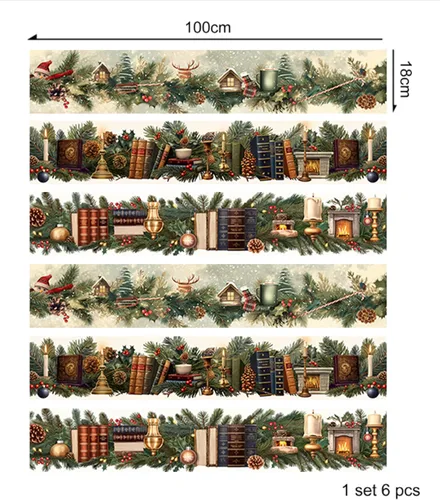 Miniatura 3 de AMAZING WALL Pegatinas elevadoras de Navidad para biblioteca de Navidad, calcomanías para escaleras autoadhesivas, 6